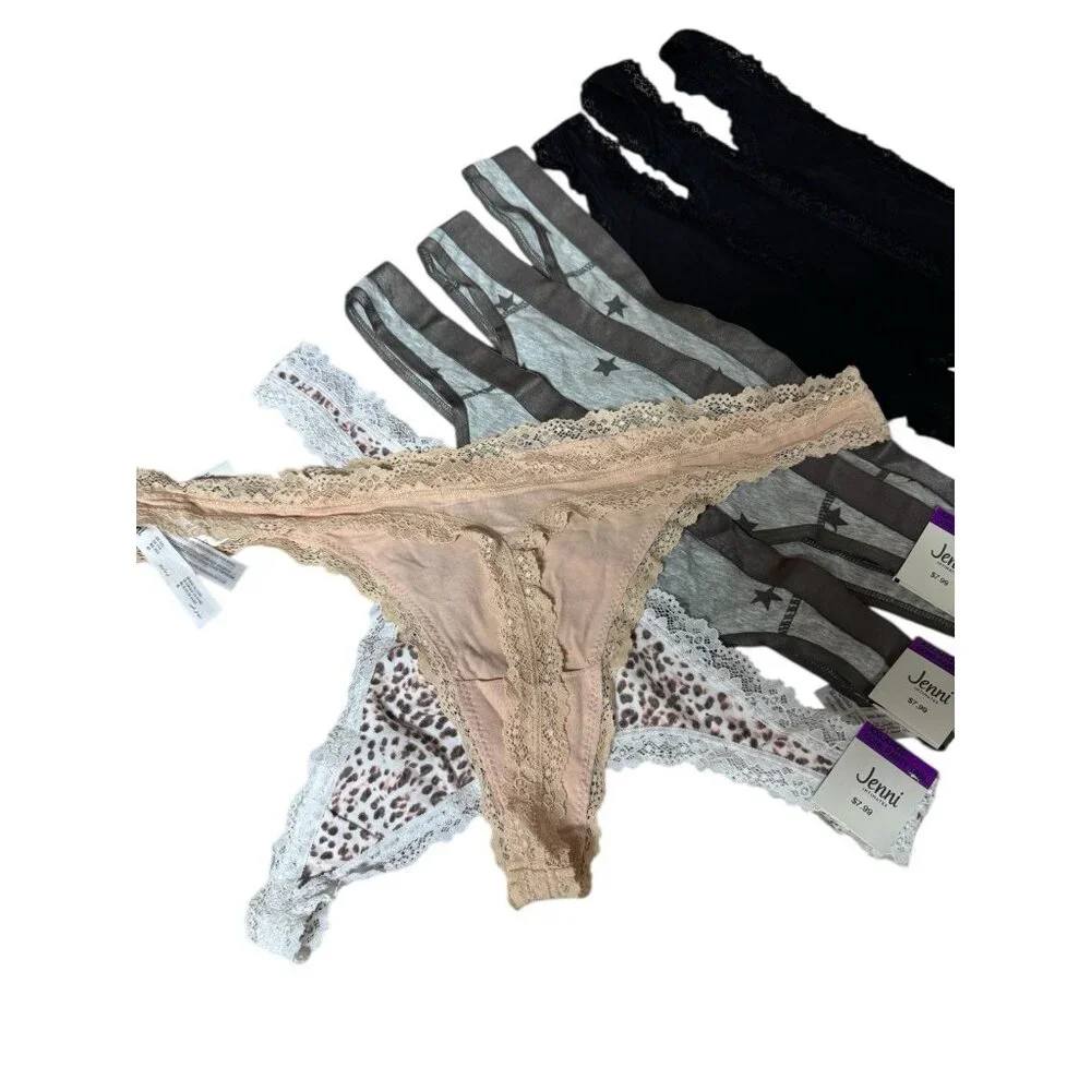 Lot Of 8 Jenni Lace Thong 2XL Panty Underwear Panties New XXL - Picture 2 of 2